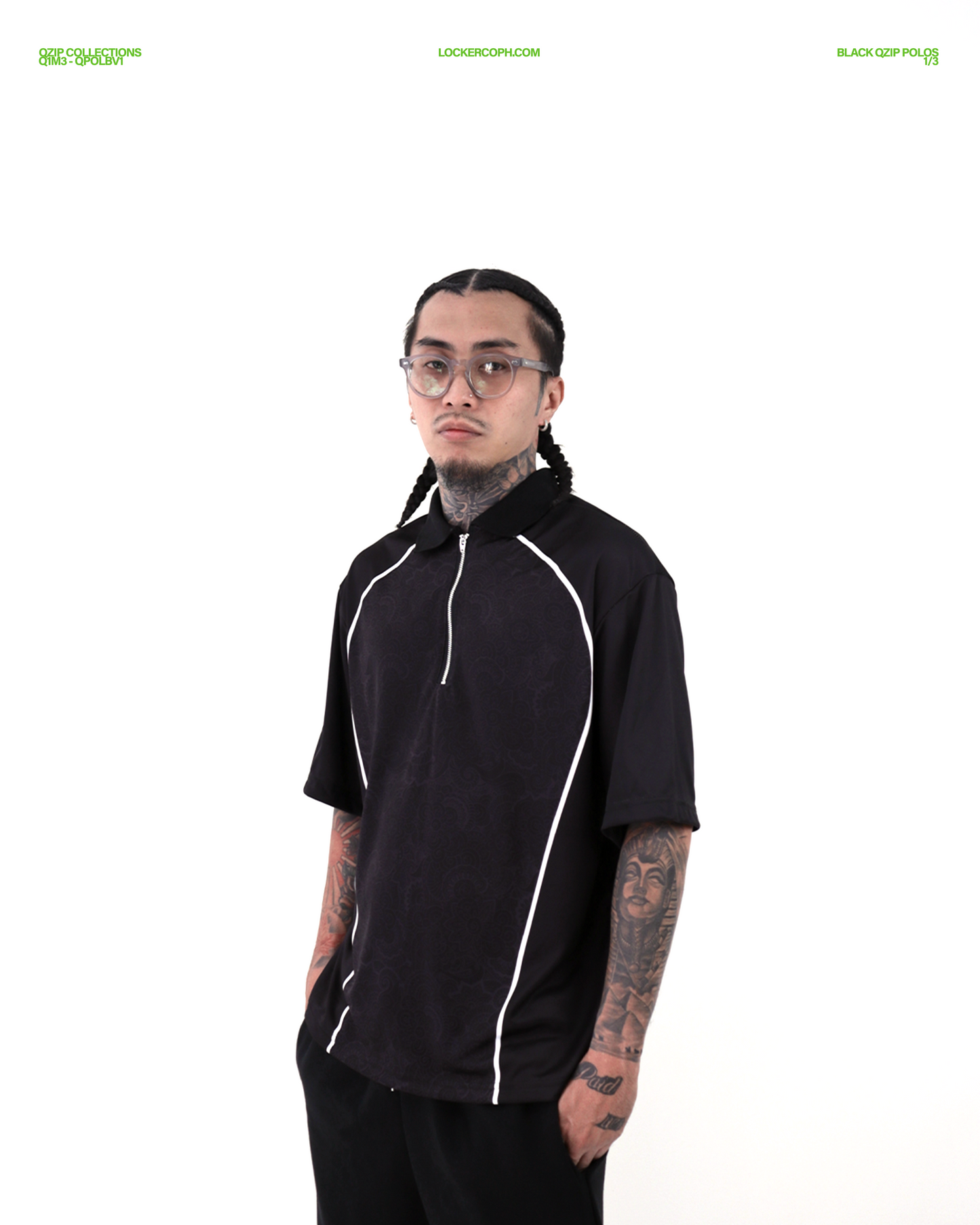 Black QZip Polo
