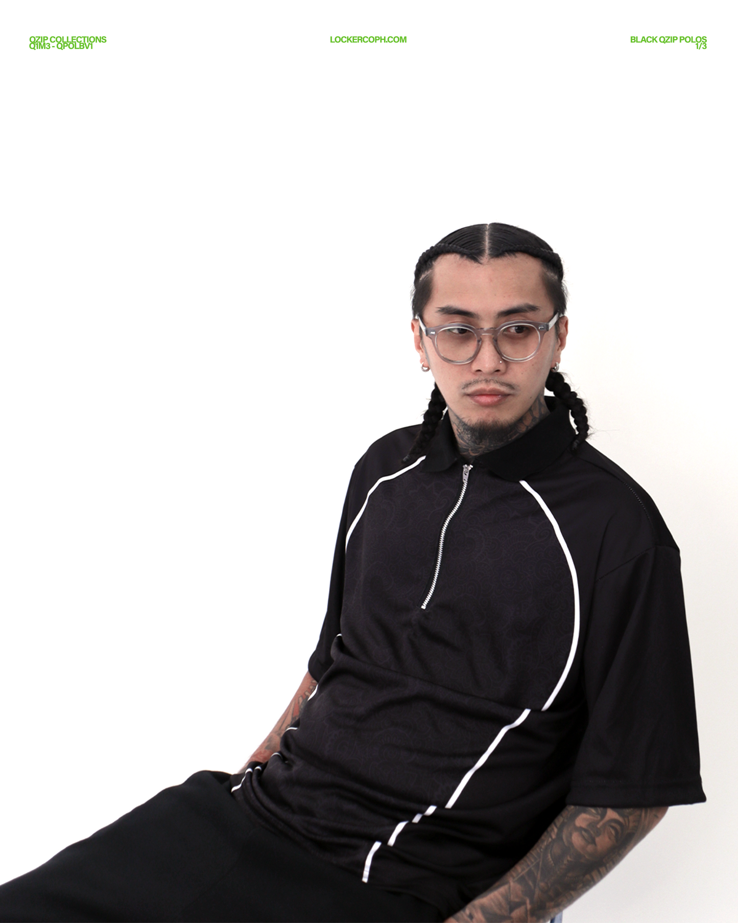 Black QZip Polo