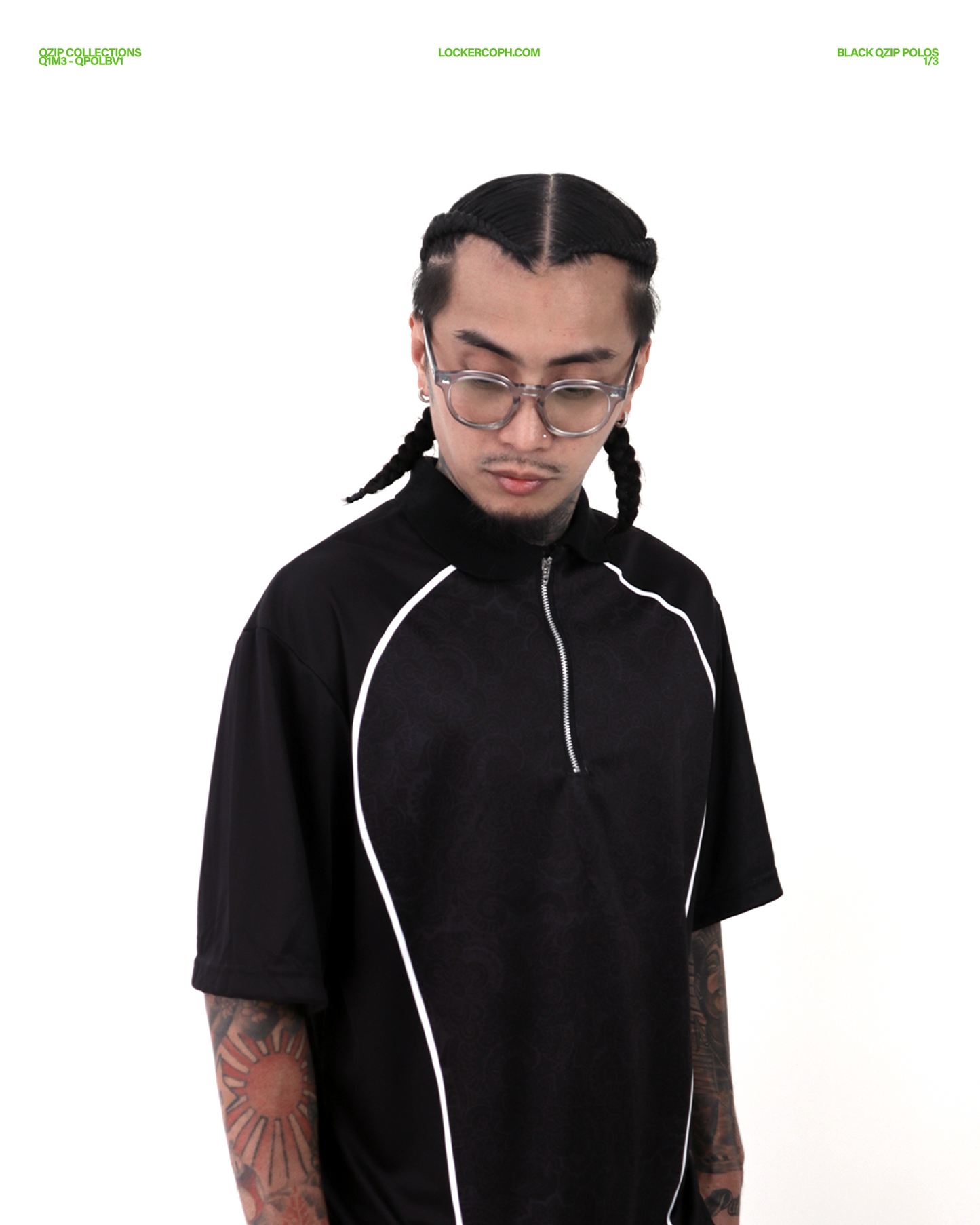 Black QZip Polo