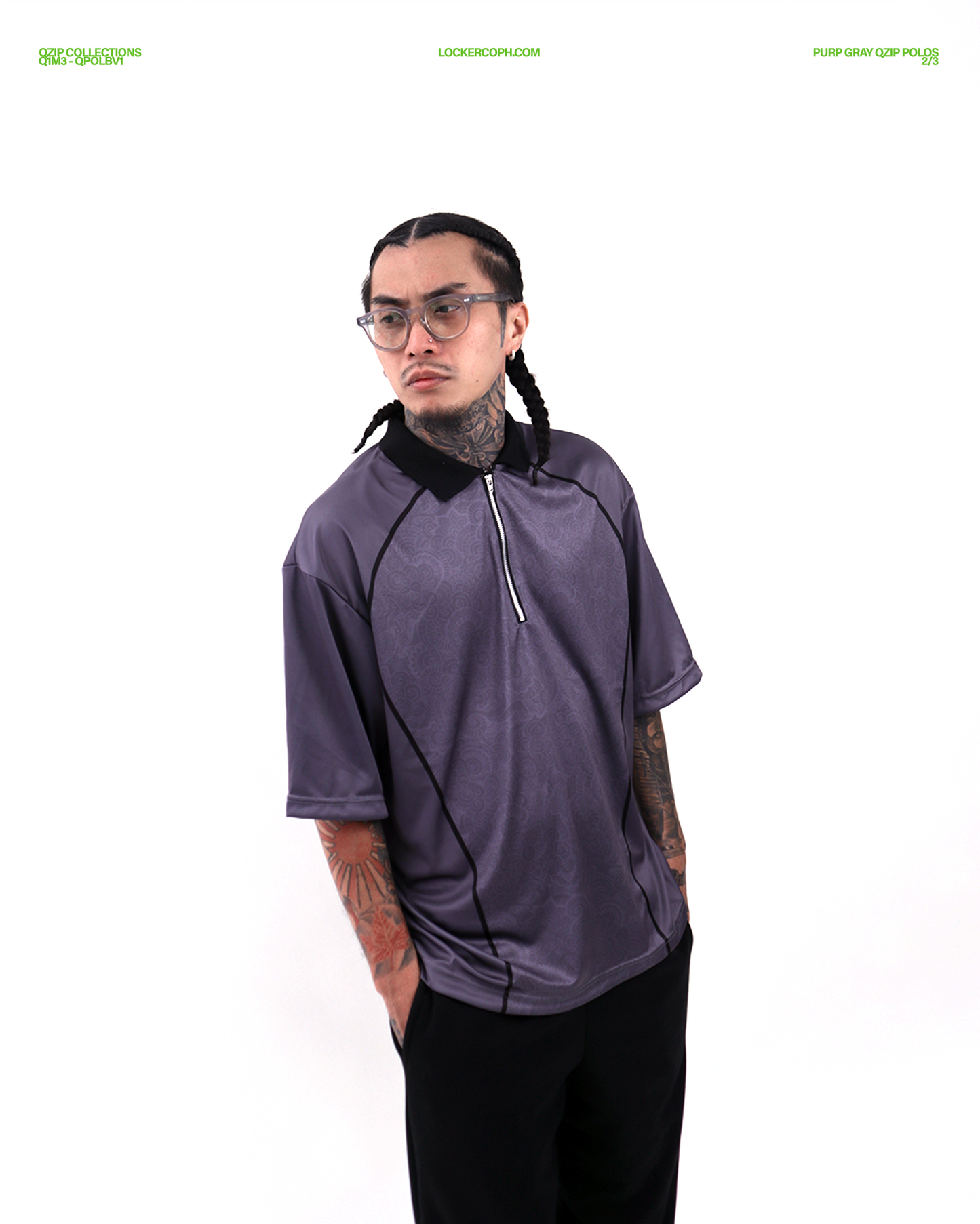 Dark Gray QZip Polo