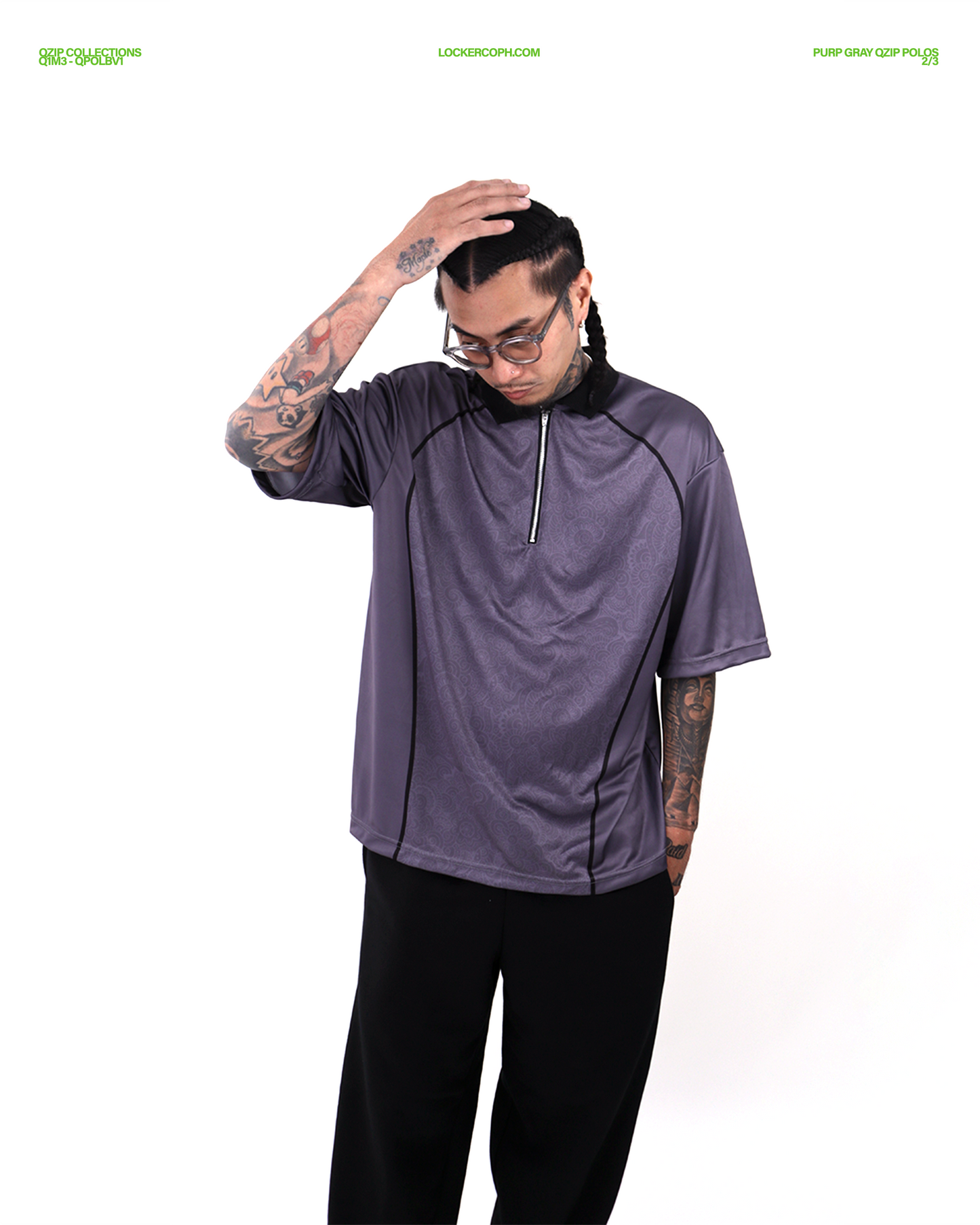 Dark Gray QZip Polo
