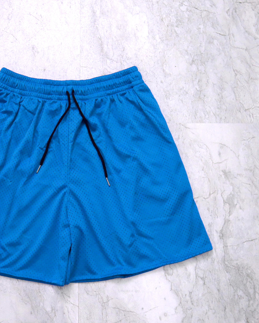 OCEAN BLUE PLAIN - MESH SHORTS