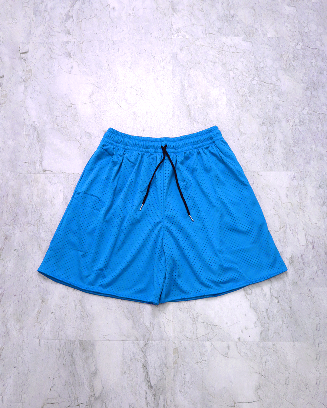 OCEAN BLUE PLAIN - MESH SHORTS