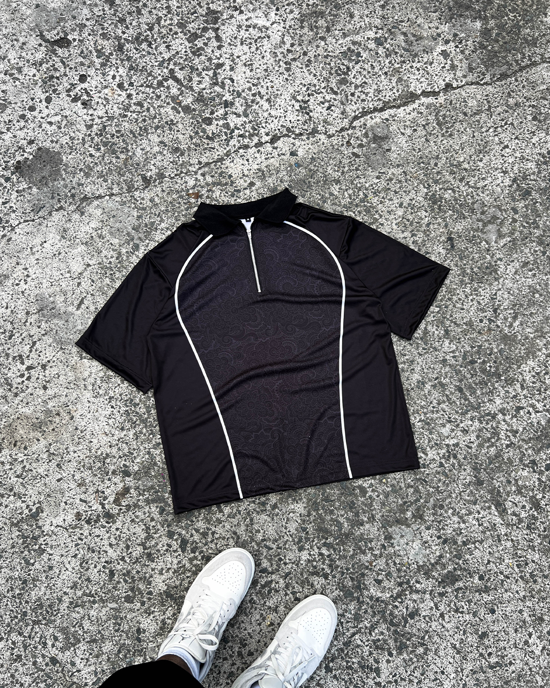 Black QZip Polo