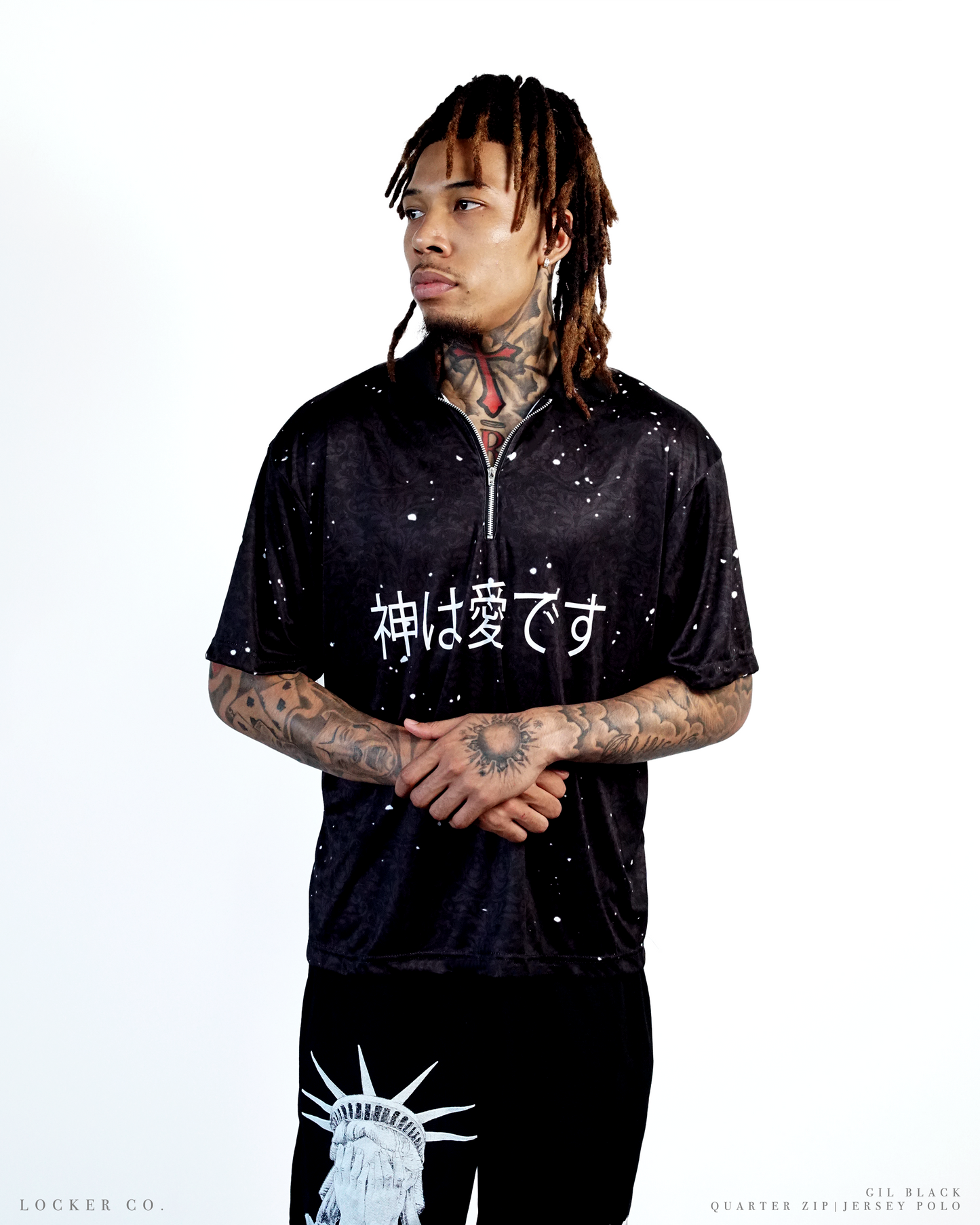 BLACK [GIL] - QZIP POLO JERSEY